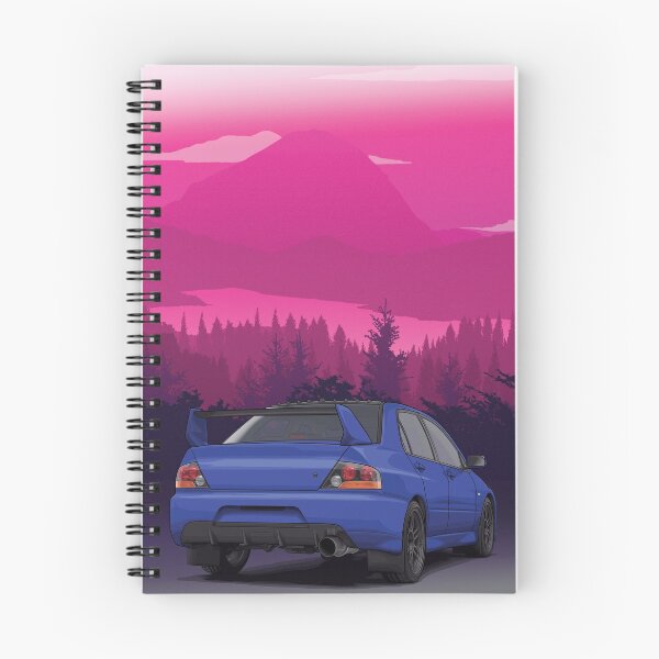 Artikelvorschau, Evo 9 Illustration mit Berghintergrund entworfen und verkauft von ArtyMotive.
