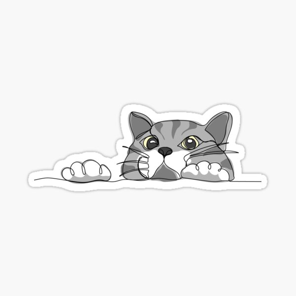 Сute peeking cat Sticker