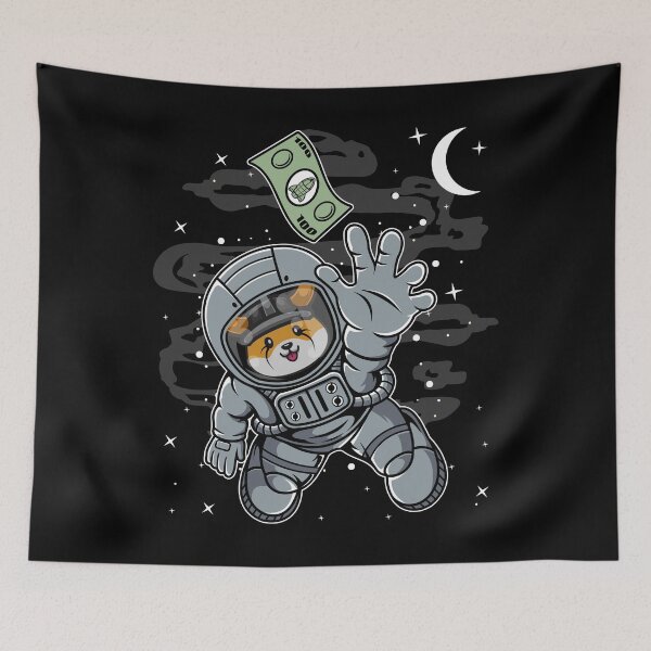 Item preview, Astronaut Reaching Out Floki Inu Coin To The Moon Crypto Token Cryptocurrency Blockchain Wallet HODL designed and sold by AdamRoberts90.