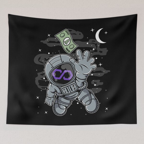Item preview, Astronaut Reaching Out Polygon Matic Coin To The Moon Crypto Token Cryptocurrency Blockchain Wallet HODL designed and sold by AdamRoberts90.