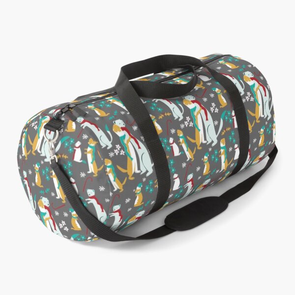 Item preview, Mustelid Christmas Weasel Abraza a Gris y Dorado designed and sold by belettelepink.