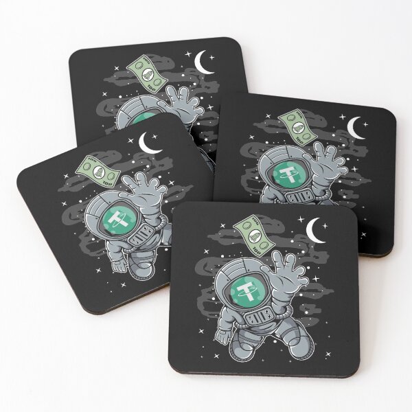 Item preview, Astronaut Reaching Out Tether USDT Coin To The Moon Crypto Token Cryptocurrency Blockchain Wallet HODL designed and sold by AdamRoberts90.