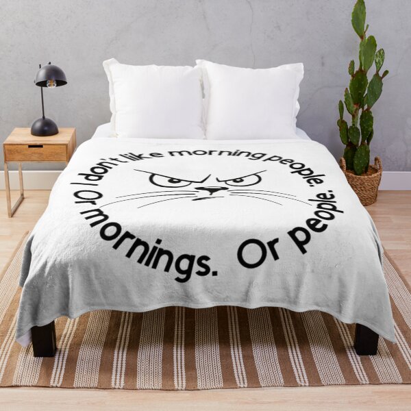 Item preview, I Don't Like Morning People, or Mornings, or People - Funny Cat Face Illustration Gift Idea for Cat Lovers designed and sold by Prince - Bestseller ★★★★★.