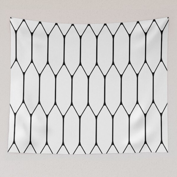 Item preview, Long Honeycomb Minimalist Geometric Pattern in Black and White designed and sold by kierkegaard.