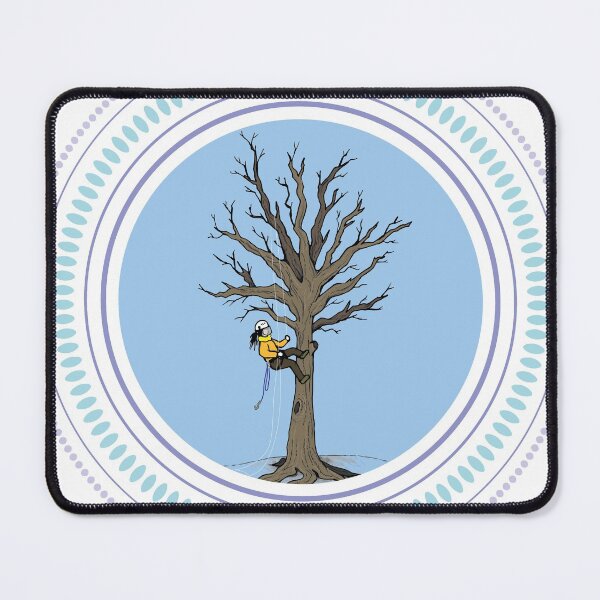 Item preview, Tree Climber design with blue patterns designed and sold by StephCarrDesign.