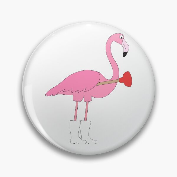 Item preview, Flamingo Plumber on White designed and sold by Digitaldingo.