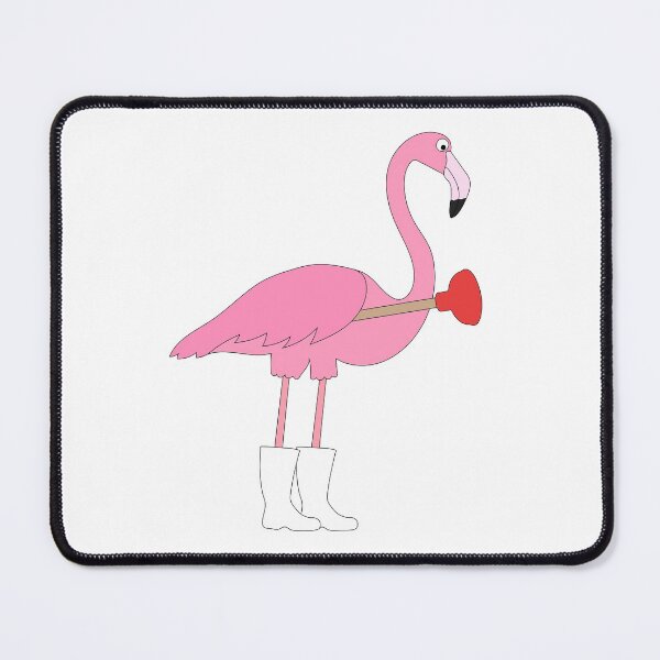 Item preview, Flamingo Plumber on White designed and sold by Digitaldingo.