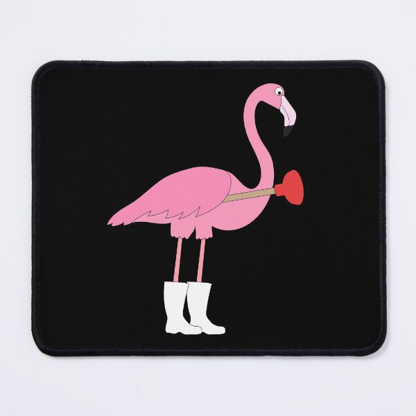 Item preview, Flamingo Plumber on Black designed and sold by Digitaldingo.