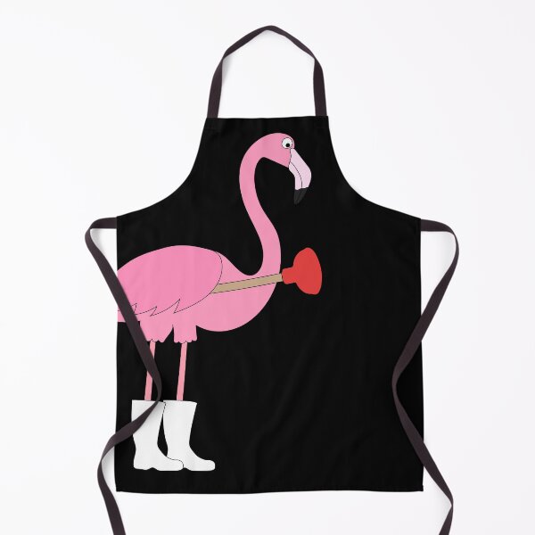 Item preview, Flamingo Plumber on Black designed and sold by Digitaldingo.