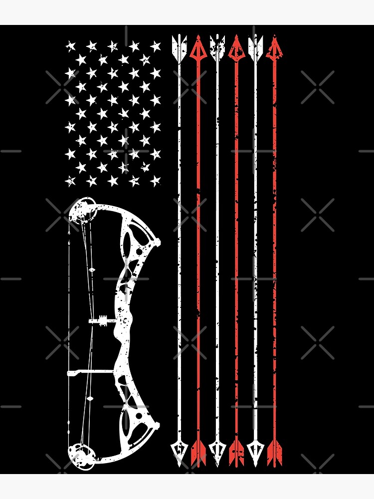 American Flag Men Bow Hunting