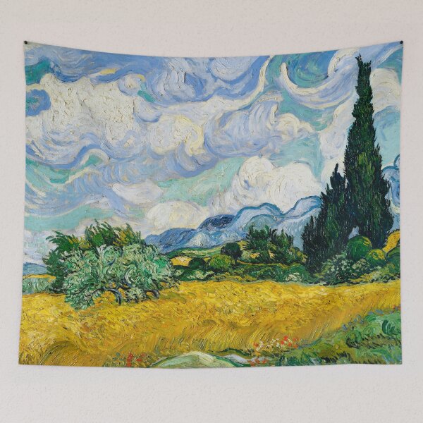 Item preview, Impressionist Painting Wheat Field with Cypresses (1889) by Vincent Van Gogh designed and sold by Designedbysm.
