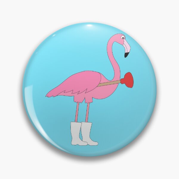 Item preview, Flamingo Plumber on Blue designed and sold by Digitaldingo.