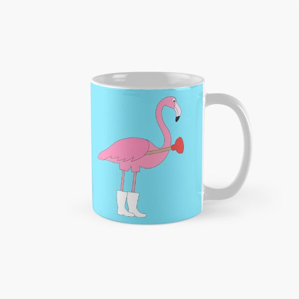 Item preview, Flamingo Plumber on Blue designed and sold by Digitaldingo.