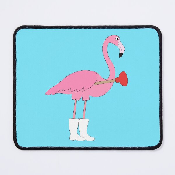 Item preview, Flamingo Plumber on Blue designed and sold by Digitaldingo.