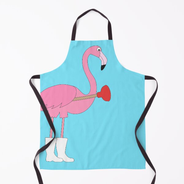 Item preview, Flamingo Plumber on Blue designed and sold by Digitaldingo.