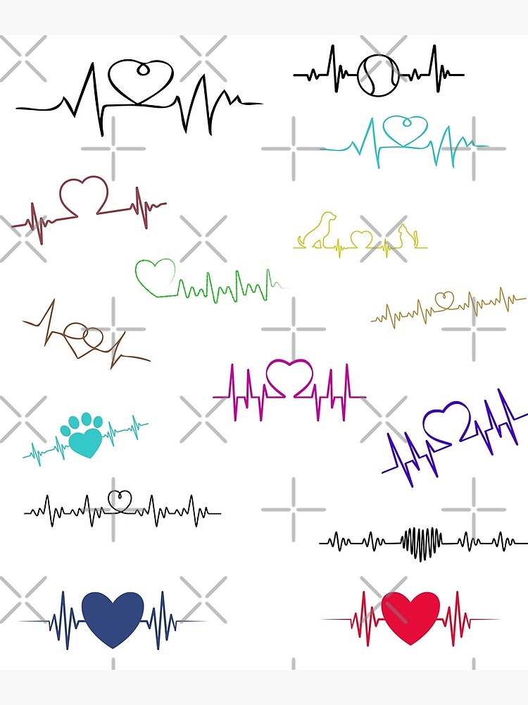 Heartbeat Tattoo Design Tattoo Artist T-shirt' Sticker | Spreadshirt