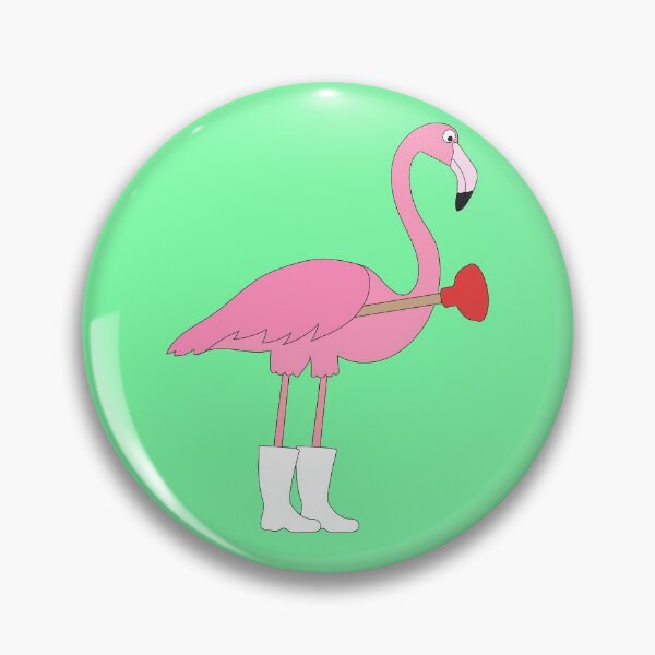 Item preview, Flamingo Plumber on Green designed and sold by Digitaldingo.