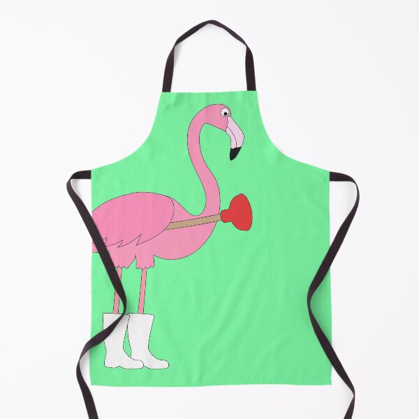 Item preview, Flamingo Plumber on Green designed and sold by Digitaldingo.