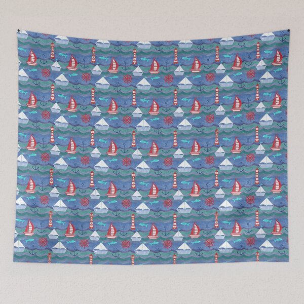 Item preview, Red and Blue Sailing Adventures designed and sold by KrisInStitches.