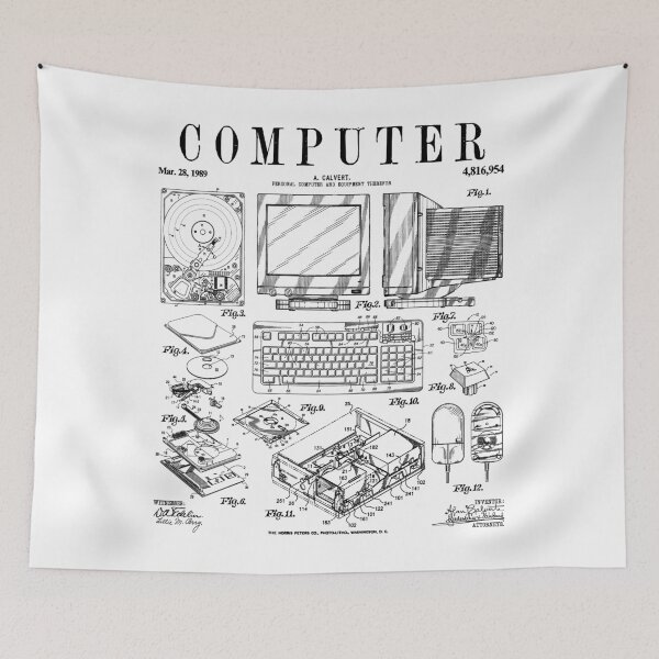 Item preview, Computer Gamer Geek Vintage IT PC Hardware Patent Print designed and sold by GrandeDuc.