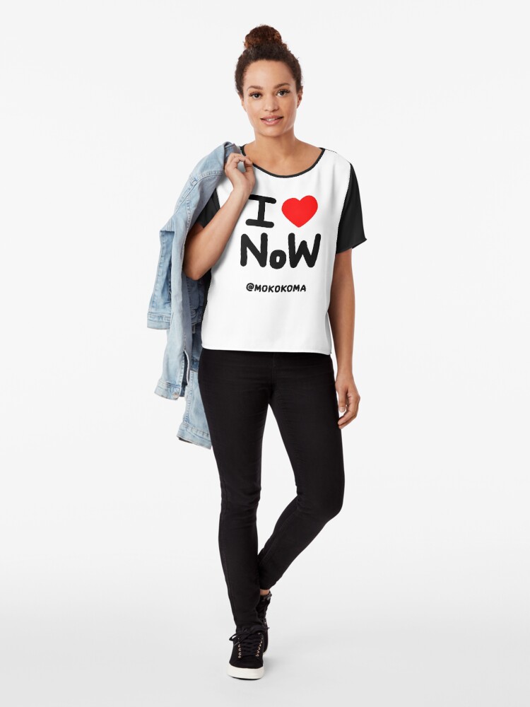 Alternate view of I LOVE NoW (Black Text) Chiffon Top
