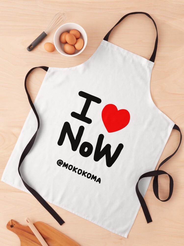 Thumbnail 1 of 6, Apron, I LOVE NoW (Black Text) designed and sold by Mokokoma Mokhonoana.