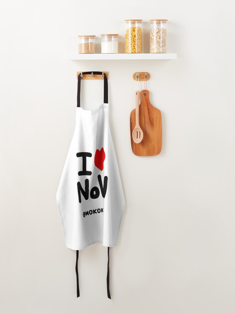 Apron, I LOVE NoW (Black Text) designed and sold by Mokokoma Mokhonoana