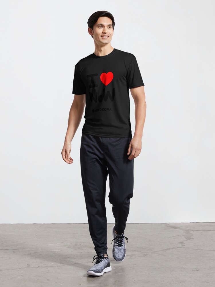 Alternate view of I LOVE NoW (Black Text) Active T-Shirt