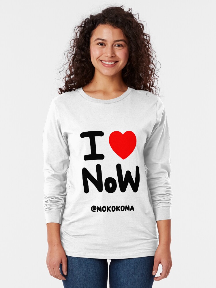 Alternate view of I LOVE NoW (Black Text) Long Sleeve T-Shirt