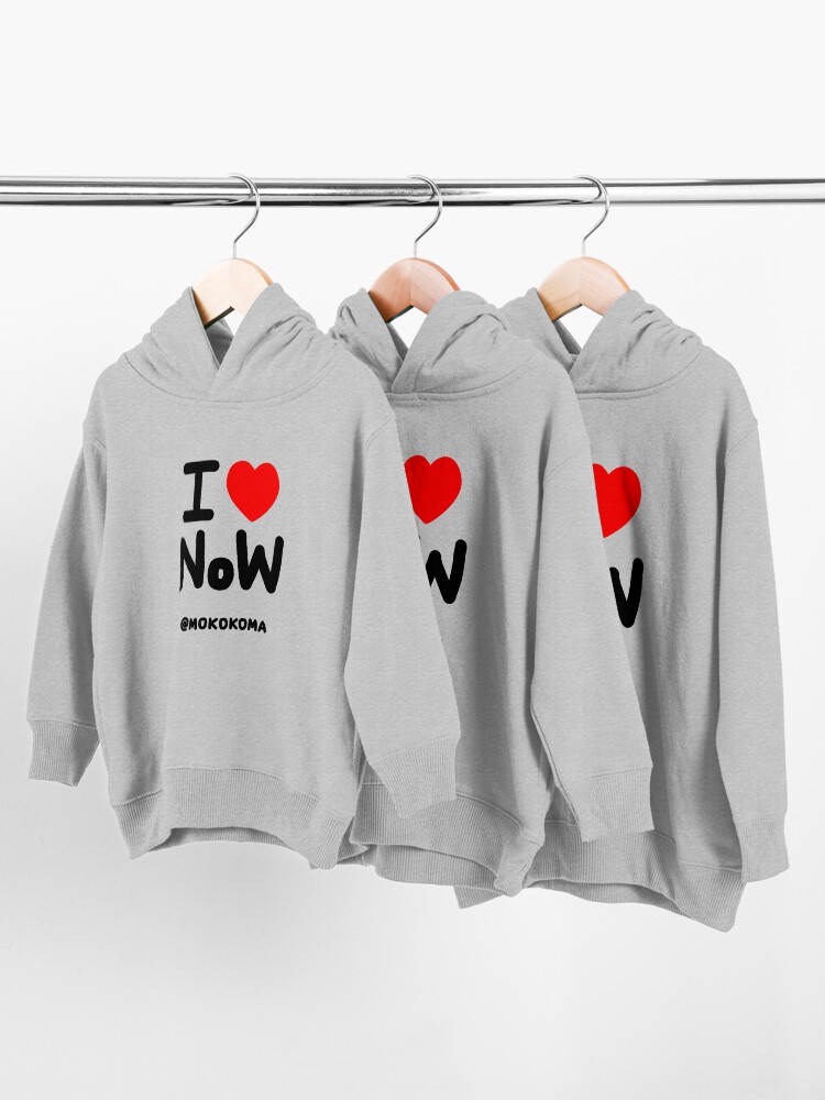 Alternate view of I LOVE NoW (Black Text) Toddler Pullover Hoodie