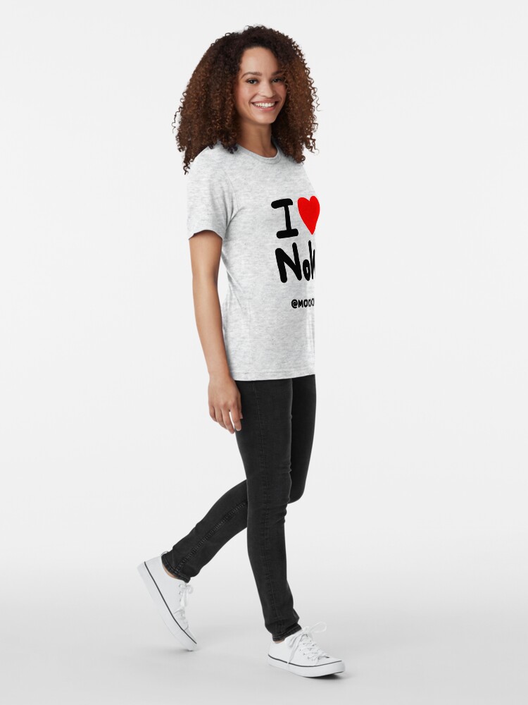 Alternate view of I LOVE NoW (Black Text) Tri-blend T-Shirt