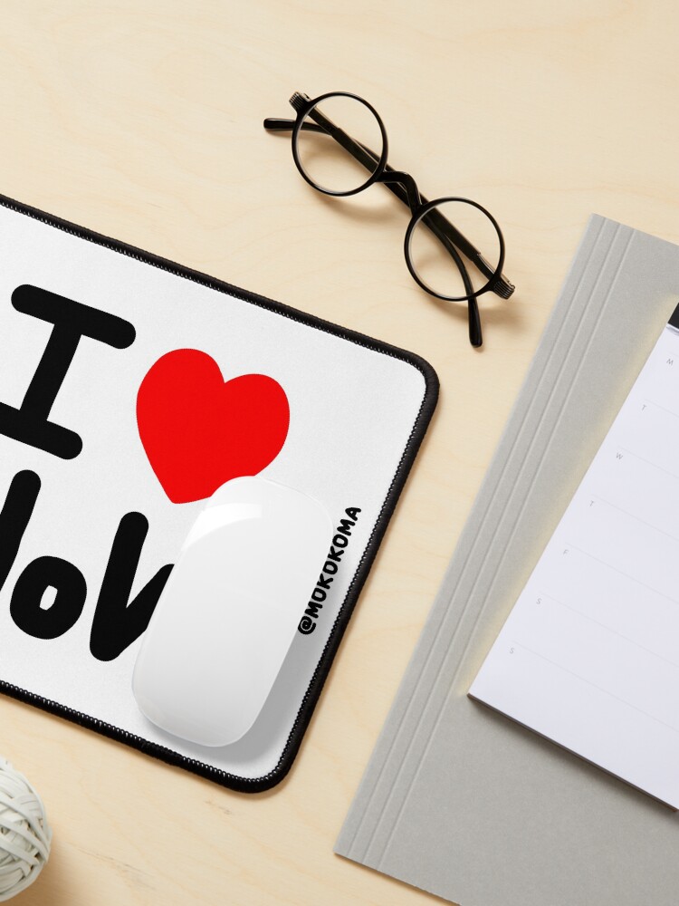 Alternate view of I LOVE NoW (Black Text) Mouse Pad
