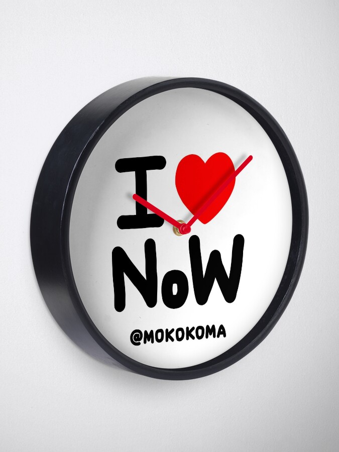 Alternate view of I LOVE NoW (Black Text) Clock