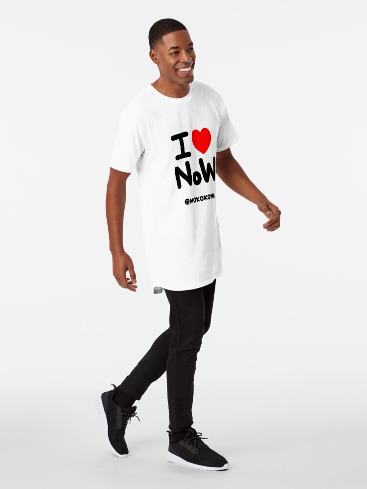 Alternate view of I LOVE NoW (Black Text) Long T-Shirt