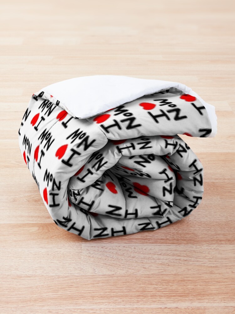 Alternate view of I LOVE NoW (Black Text) Comforter