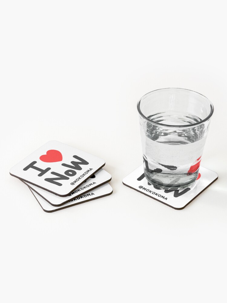 Alternate view of I LOVE NoW (Black Text) Coasters (Set of 4)