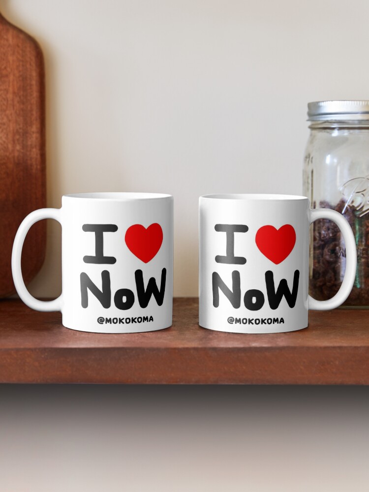 Alternate view of I LOVE NoW (Black Text) Coffee Mug