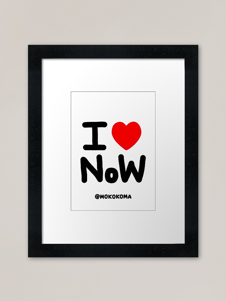 Alternate view of I LOVE NoW (Black Text) Framed Art Print
