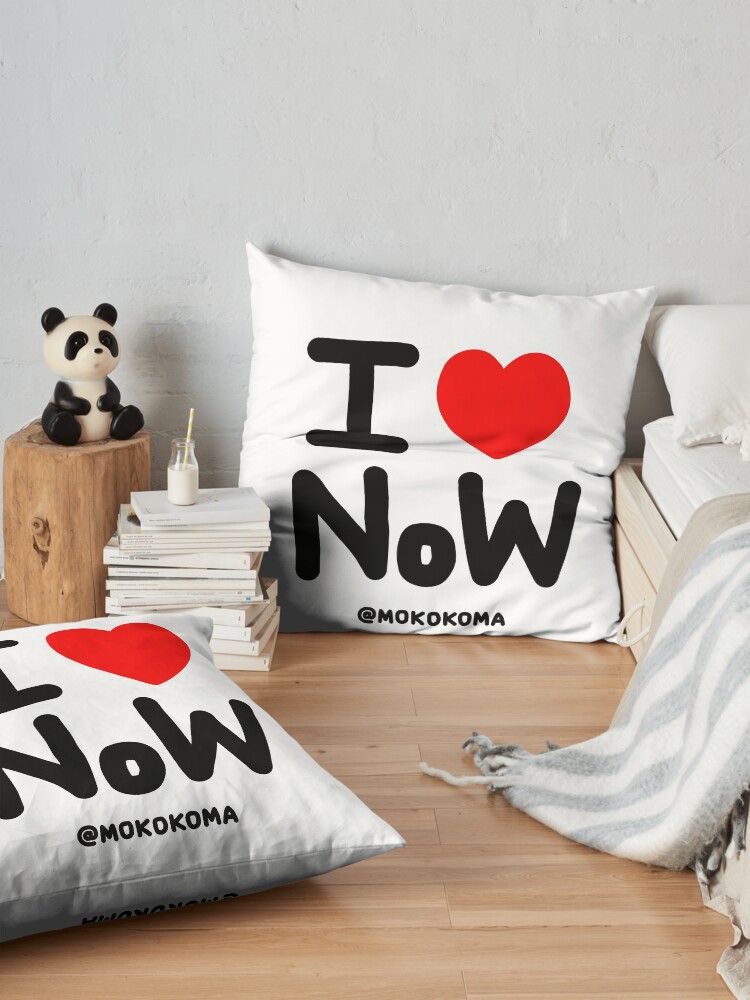 Alternate view of I LOVE NoW (Black Text) Floor Pillow