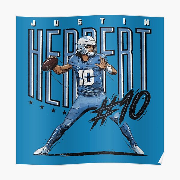 Justin Herbert PFF 50 Position Rank 6 Poster Canvas - Kaiteez