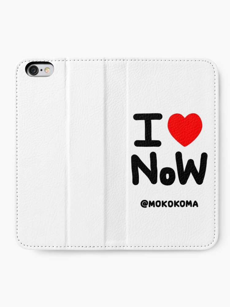Alternate view of I LOVE NoW (Black Text) iPhone Wallet