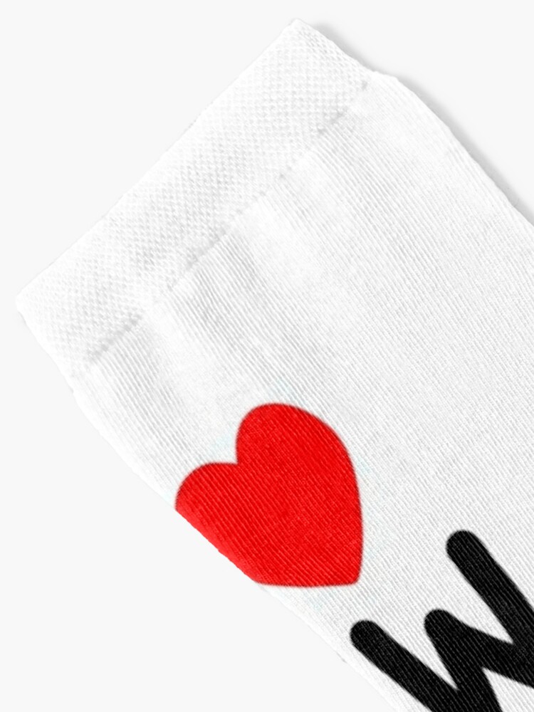 Alternate view of I LOVE NoW (Black Text) Socks