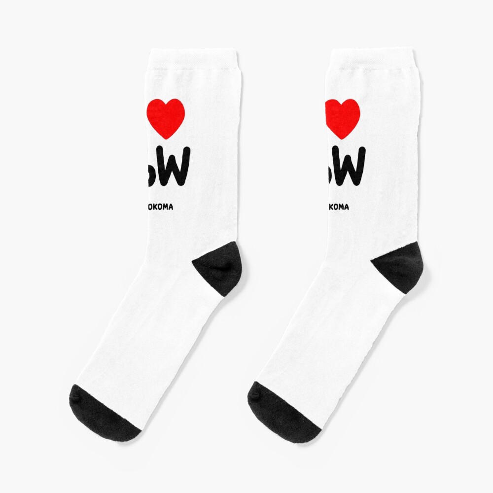 I LOVE NoW (Black Text) Socks