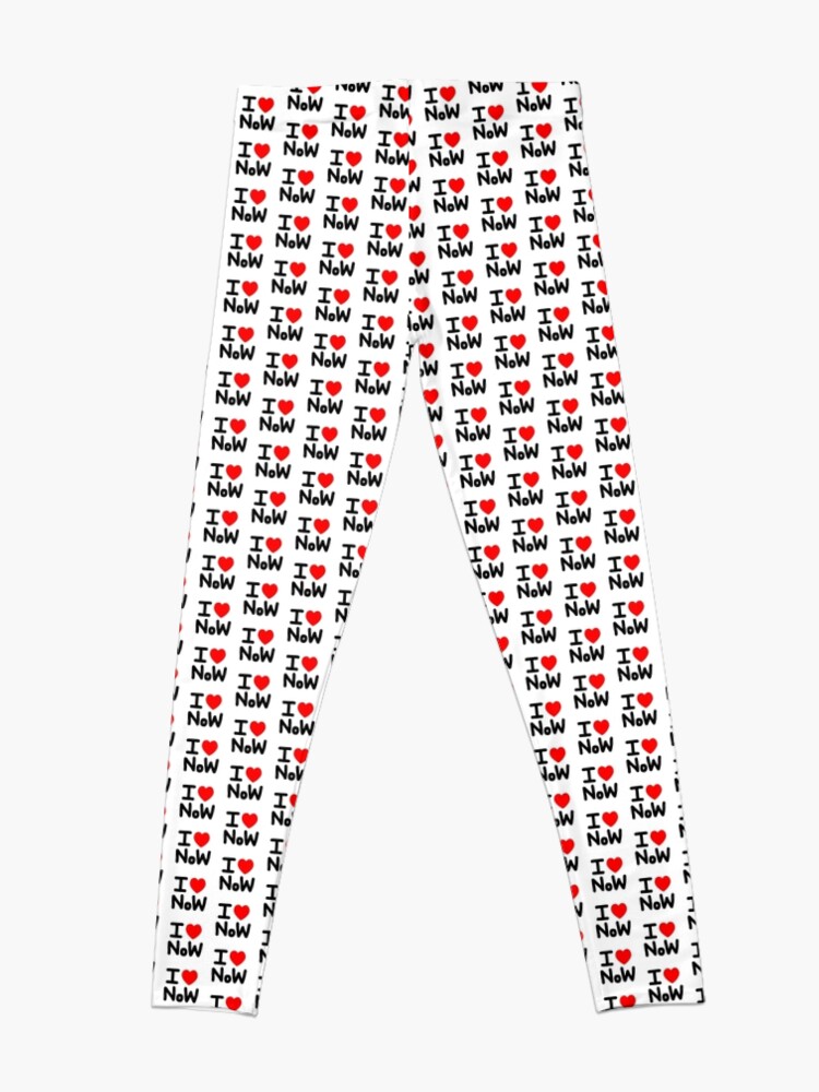 Alternate view of I LOVE NoW (Black Text) Leggings