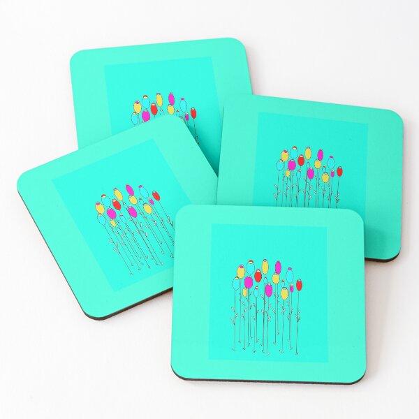 Item preview, Poppy buds, flower buds, abstract flowers, aqua sky, garden art designed and sold by Freedomworx.