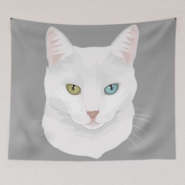 Item preview, White bicolor cat designed and sold by retratosChulis.