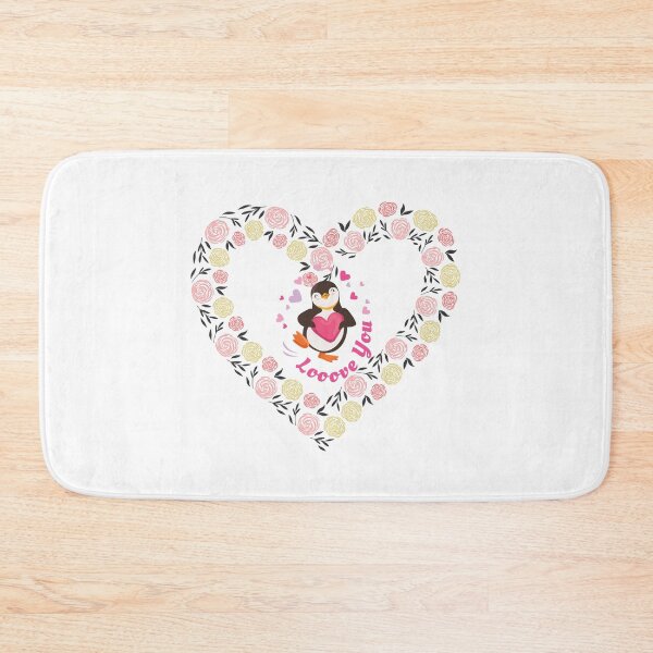 Item preview, Looove You Penguin love art -Floral Love Heart designed and sold by universegrace.