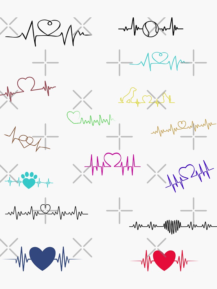 Heart EKG Heartbeat Love Symbol Outline Temporary Tattoo - Etsy