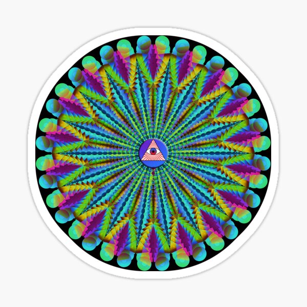 Fractal Mandala 16 with All Seeing Eye Sticker