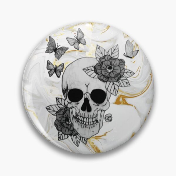 Item preview, White and Gold Marble Skull designed and sold by Arte Del Cuerpo Humano.